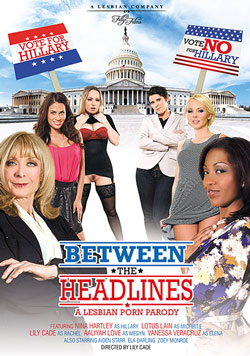 Between The Headlines: A Lesbian Porn Parody - Front Cover